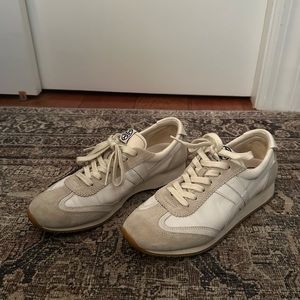 Tory Burch Cream and Tan Sneakers